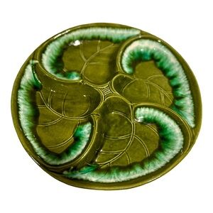 Mid-Century Olive Green Ceramic Serving Tray Santa Ana California Pottery